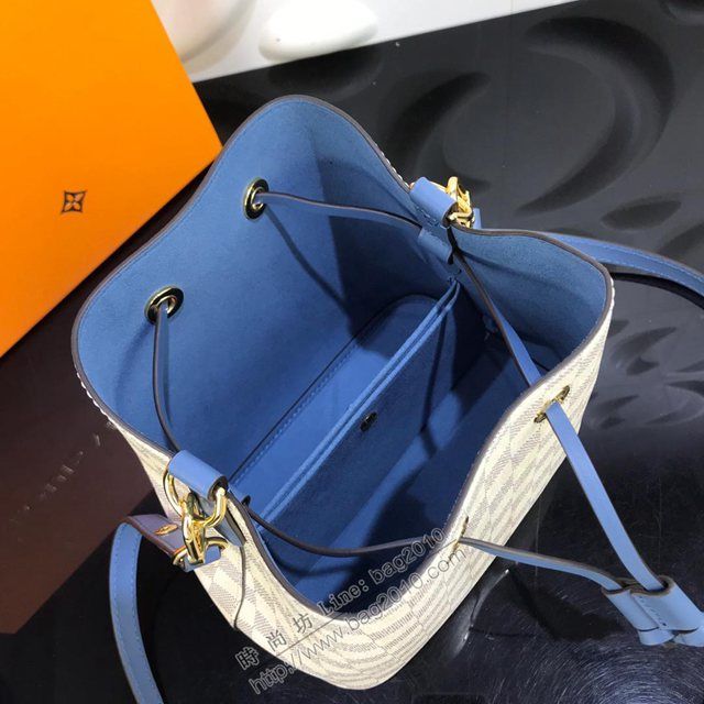路易威登女包 M52853白格藍色 頂級原單 NéoNoé BB手袋 LV女單肩包 LV斜挎包  ydh2910